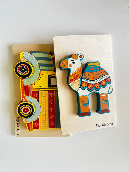 Truck/Camel Wooden Puzzle Set