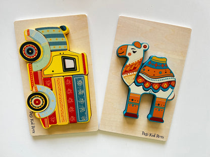 Truck/Camel Wooden Puzzle Set